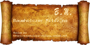 Baumholczer Miléna névjegykártya